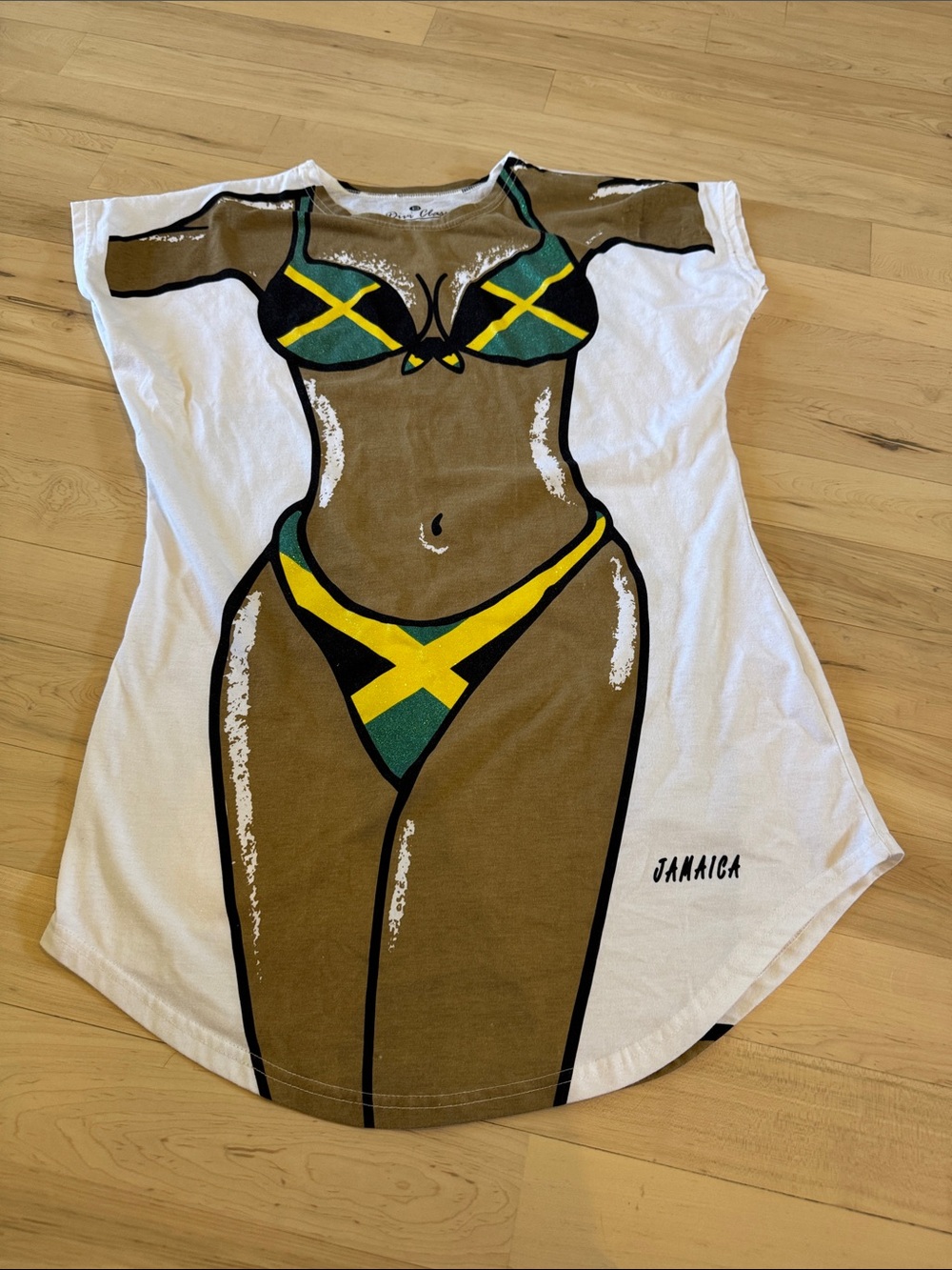 Bikini Body Funny Bathing Suit Cover-Up T-Shirt-Vintage-OS-Jamaica